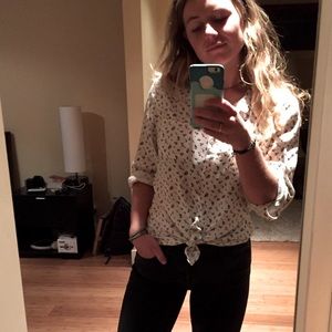 Prana Floral Print Button Down Shirt